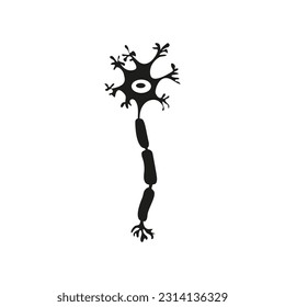 El símbolo de una neurona cerebral. Simple ilustración vectorial plana en un fondo blanco.