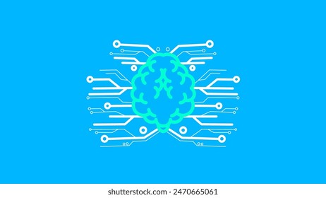 símbolo de la inteligencia artificial del cerebro o humano. Ilustración vectorial