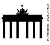 Symbol of Brandenburg gate in Berlin on a white background  