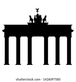 Symbol of Brandenburg gate in Berlin on a white background  