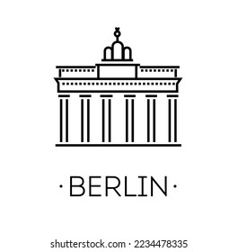 Symbol of Brandenburg gate in Berlin on a white background