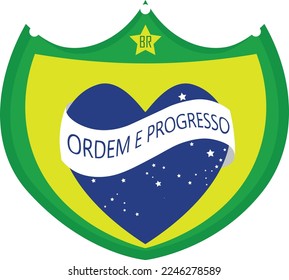 SYMBOL OF BRAZIL, FLAG OF BRAZIL, ORDER AND PROGRESS, BRAZILIAN BAND, SHIELD WITH THE APPEARANCE OF THE BRAZILIAN FLAG, GREEN YELLOW AND BLUE AND WHITE FLAG, COLORS OF THE BRAZILIAN FLAG, COLOR SYMBOL