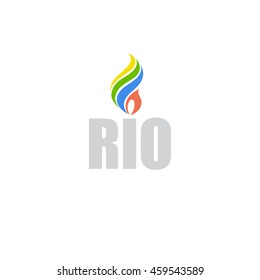 symbol with Brazilian flag colors, vector