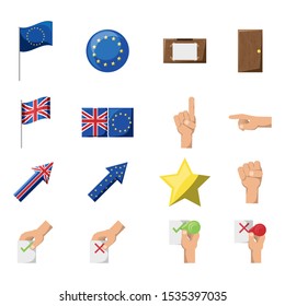 symbol of brexit with icons set vector illustration design