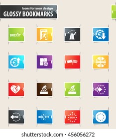 symbol of brexit on vector glossy bookmarks for your design