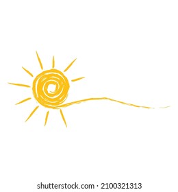 A symbol of the bright summer sun with beams vector illustration
