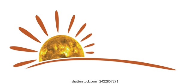 The symbol of a bright summer sun with rays.
