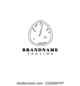 símbolo de logotipo de huevo roto caricatura plantilla de diseño icono de forma aislada negra