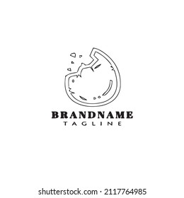 symbol broken egg logo cartoon design template icon black modern shape vector illustration
