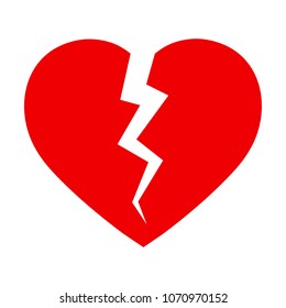symbol of a broken heart on a white background