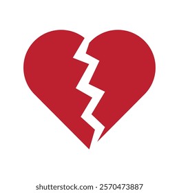 symbol of a broken heart on a white background