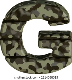 Symbol in brown camouflage. letter g