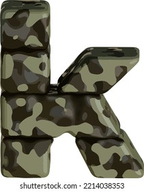 Symbol in brown camouflage. letter k