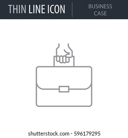 Symbol of Business Case. Thin line Icon of Project Planning. Stroke Pictogram Graphic for Web Design. Quality Outline Vector Symbol Concept. Premium Mono Linear Beautiful Plain Laconic Logo