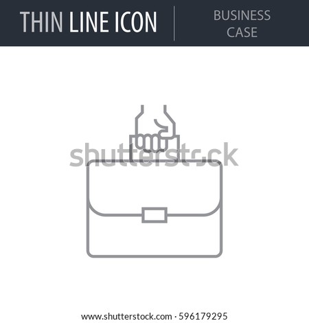 Symbol of Business Case. Thin line Icon of Project Planning. Stroke Pictogram Graphic for Web Design. Quality Outline Vector Symbol Concept. Premium Mono Linear Beautiful Plain Laconic Logo