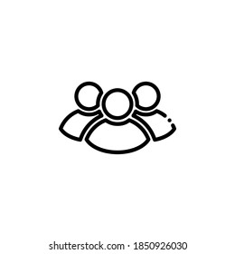 Symbol of business people or users in flat style. People icon, vector. Flat design group work outline illustration.