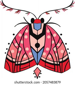 symbol, butterfly with original pattern cartoon vector