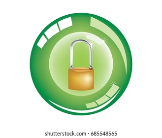 Symbol button for unlock computers, cash register 