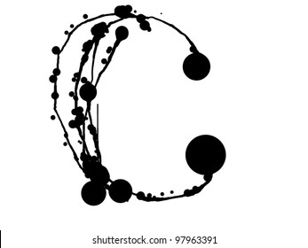 symbol C - Hand drawn vector abc