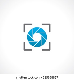symbol of camera shutter. template logo design. vector eps8