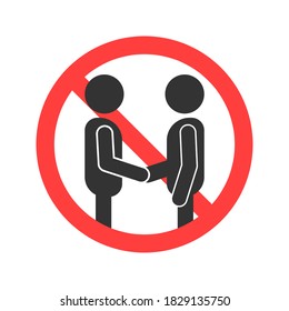 Symbol for the campaign to avoid Handshaking to prevent the spread of coronavirus (COVID-19). Vector illustration of COVID-19. New normal hygiene concept.	