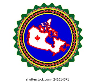 symbol of Canada and the map of Canada on white background 