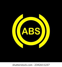 the symbol of the car dashboard and the meaning of the Anti-lock Braking System abs is a vector illustration