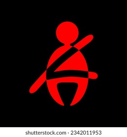 the symbol of the car dashboard and the meaning of the seat belt is a vector illustration