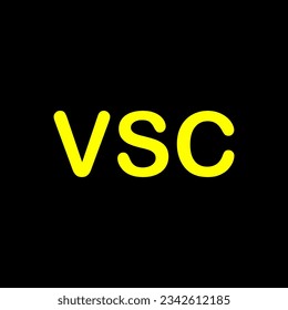 the symbol of the car dashboard and the meaning of the  Vehicle Stability Control vsc is a vector illustration