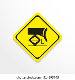 Symbol. The car on a jack. Vector icon.