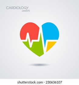 Symbol of cardiology isolated on white background. Vector illustration