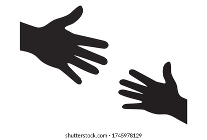 Symbol of  caring and solidarity vector illustration, isolated on white.
