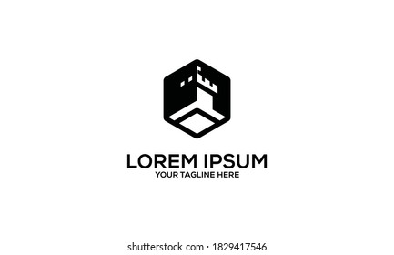 Symbol Castle With Box Vector Logo Design Inspiration
