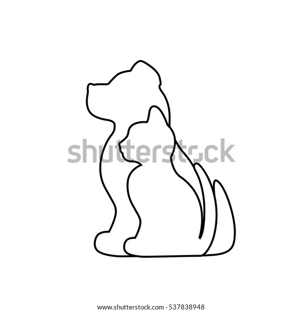 Image Vectorielle De Stock De Symbole Chat Et Chien Sur Fond