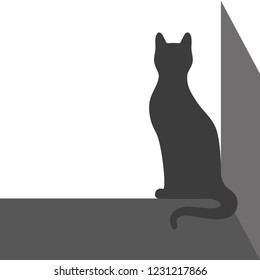 symbol cat sitting, vector illustration