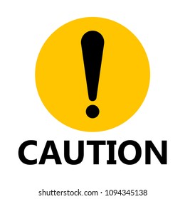 symbol caution sign icon,Exclamation mark ,Warning Dangerous icon on white background