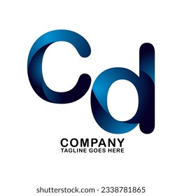 Symbol CD letter logo on white background, can be used for art companies, sports, etc