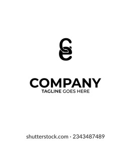 Símbolo logotipo de letra CE sobre fondo blanco, puede ser utilizado para empresas de arte, deportes, etc