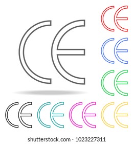 symbol CE mark colored icons. Element of logistic multi colored icon for mobile concept and web. Thin line icon for website design and development, app development. Premium icon on white background