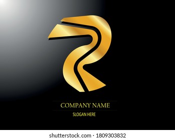 SYMBOL, CENTRAL LINE GOLDEN R