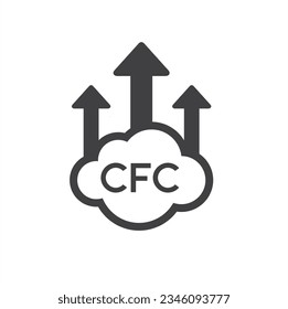 symbol of cfc, Chloro Fluoro Carbon, vector art.