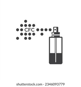 symbol of cfc, Chloro Fluoro Carbon, vector art.