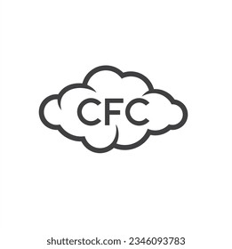 symbol of cfc, Chloro Fluoro Carbon, vector art.