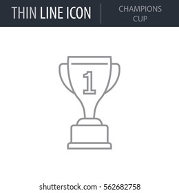 Symbol of Champions Cup. Thin line Icon of Sport Attributes.