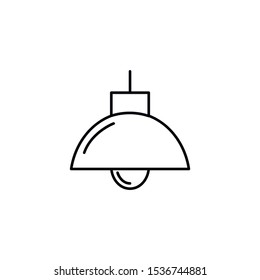 Symbol of Chandelier. Thin line Icon of Furniture. Pictogram Graphic for Web Design. Quality Outline Vector Symbol Concept. Premium Mono Linear Beautiful Plain Laconic Logo