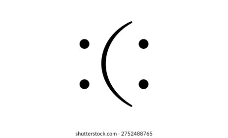symbol of a changing smile, black isolated silhouette
