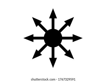 Symbol of Chaos vector isolated on white background. A symbol originating from The Eternal Champion, later adopted by occultists and role-playing games. 