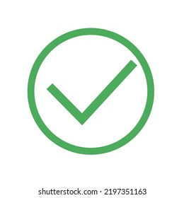 symbol of check mark in green circle with white background