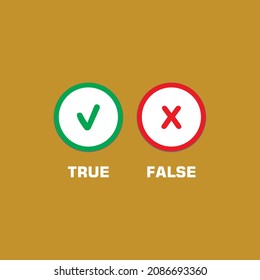 symbol Checkmark True and False. Yes or No icon vector 