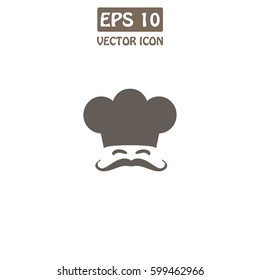 Symbol of chef cap toque and mustache. 